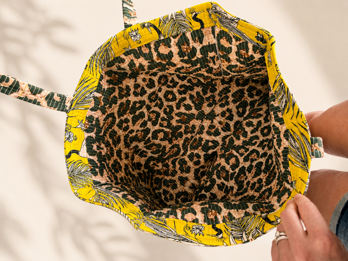 Sac cabas Vagabond - Léopard jaune - Généreusement dimensionné