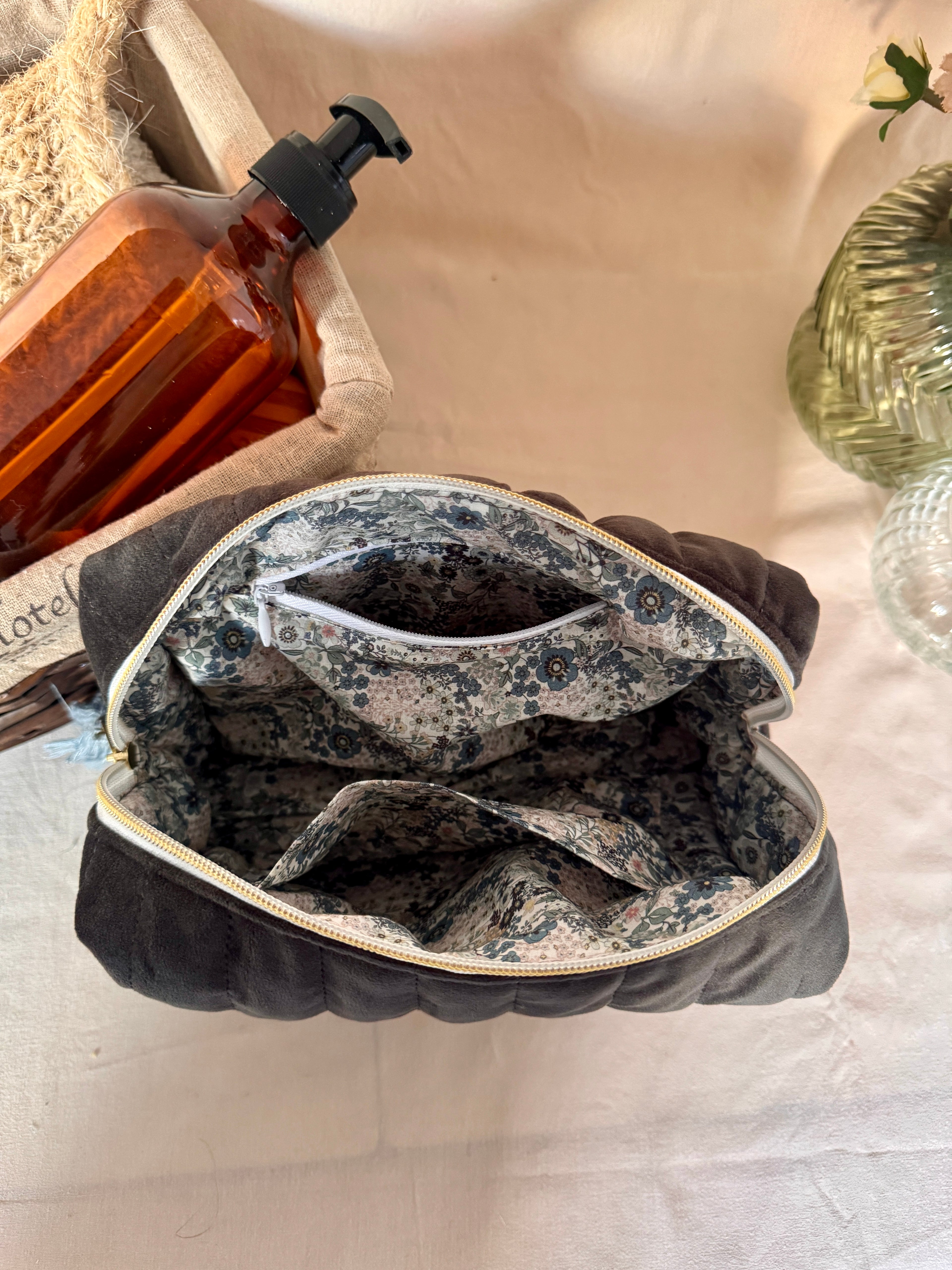 Trousse de toilette Zanzibar - Gris cendré - Elégante et personnalisable