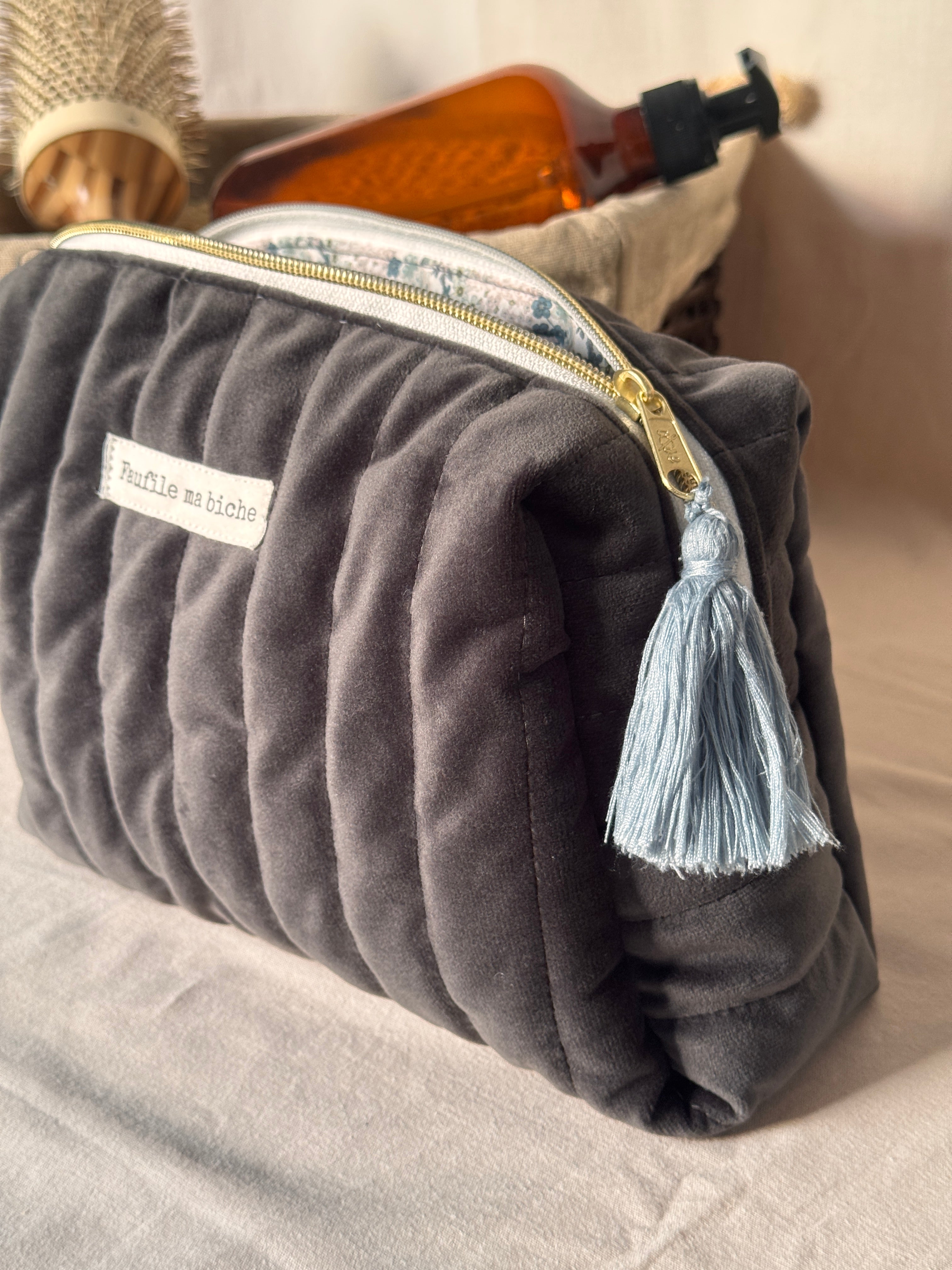 Trousse de toilette Zanzibar - Gris cendré - Elégante et personnalisable