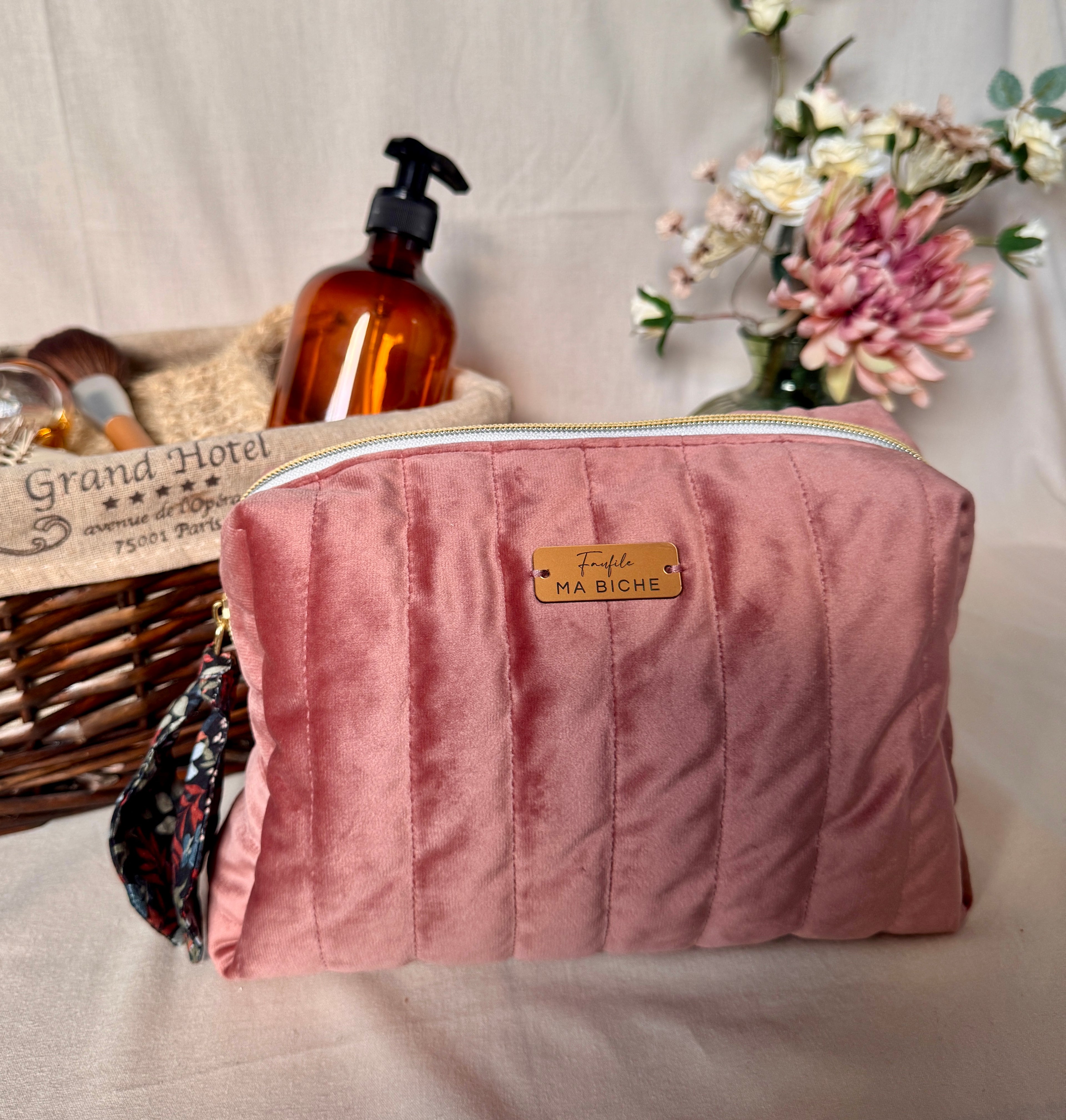 Trousse de toilette Zanzibar - Rose poudré - Elégante et personnalisable