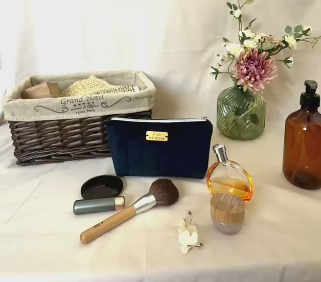 Trousse beauté Zanzibar - Bleu de Prusse - Chic et à votre image